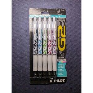 Pilot G2 Gel Pen Fashion White Colors Fine Point Assorted Inks, 5 Count Set of 3